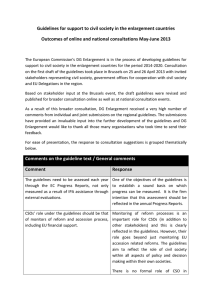 Results of broader consultations on CS guidelines May-June 2013