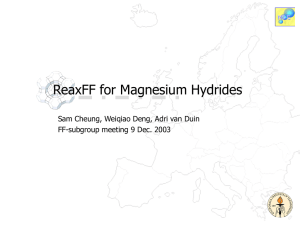 ReaxFF for Magnesium Hydrides