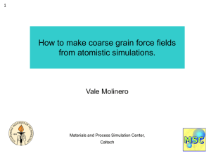 How to make a coarse grain model based on atomistic simulations