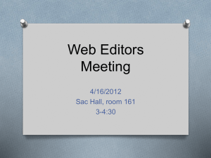 Web Editor's Presentation - April 16, 2012