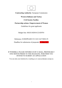 Contracting Authority Western Balkans and Turkey Civil Society Facility: