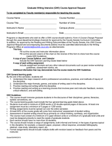 Graduate Writing Intensive Course Approval Form
