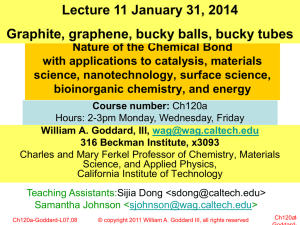 Lecture 11 January 31, 2014 Graphite, graphene, bucky balls, bucky tubes