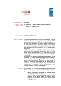 – Support to Civil Society Sustainability Croatian Experience