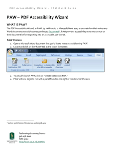PDF Accessibility Wizard : Convert Accessible Word Documents into PDF