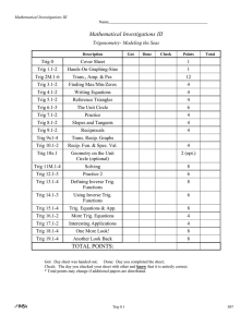 Trig Cover Sheet