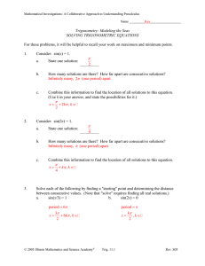 Trig 11.2 Solving Equations key