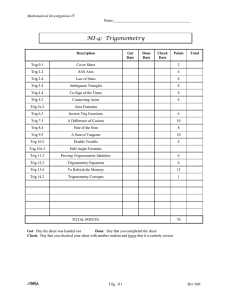 Trig Cover Sheet