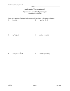 Trig 12.4 Equations