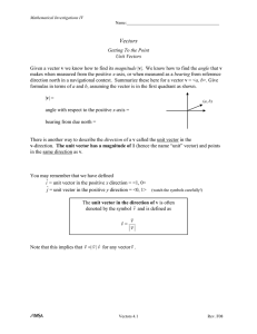 Trig 4.2 Unit Vectors and Projections