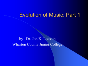 The Evolution of Music, Part 1