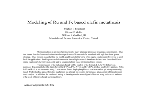 Modeling of Ru and Fe based olefin metathesis