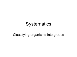 Systematics Classifying organisms into groups