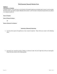 Third Semester Research Review Form Section 1: Instructions to Student