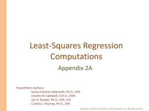 Least-Squares Regression Computations Appendix 2A