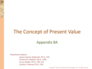 The Concept of Present Value Appendix 8A