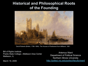 Historical and Philosophical Roots of the Founding