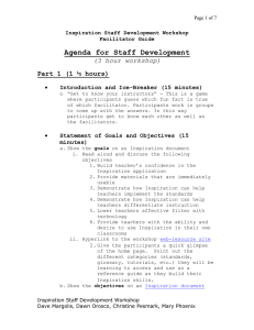 Agenda for Staff Development (3 hour workshop) Part 1 (1 ½ hours) 