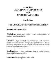 Geography Student Scholarship