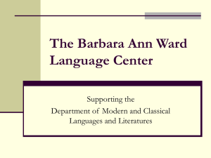The Barbara Ann Ward Language Center Supporting the