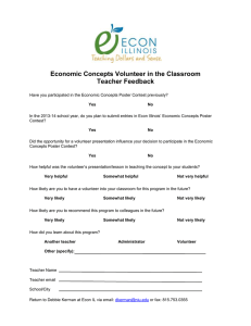 Economic Concepts Volunteer in the Classroom Teacher Feedback