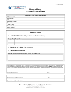 Financial Edge Account Request Form  User and Department Information