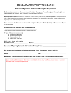 Endowment Agreement Request Form