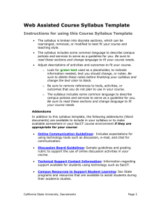 Web-enhanced Course Syllabus Template