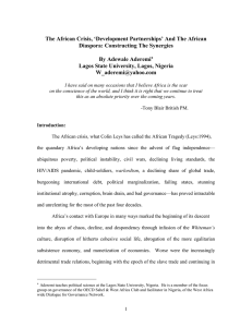 The African Crisis, ‘Development Partnerships’ And The African  By Adewale Aderemi