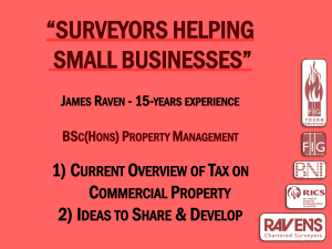 “SURVEYORS HELPING SMALL BUSINESSES” 1) C O