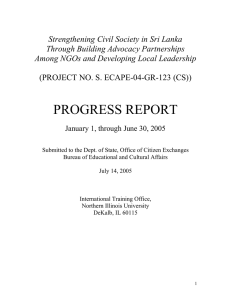Progress Report, January through June 2005