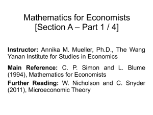 mathematics for economists section a part 1