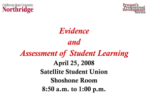 Evidence and Assessment of Student Learning