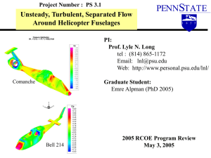 Unsteady, Turbulent, Separated Flow Around Helicopter Fuselages