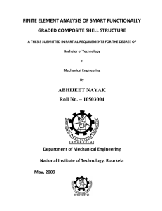 FINITE ELEMENT ANALYSIS OF SMART FUNCTIONALLY GRADED COMPOSITE SHELL STRUCTURE