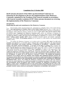 Draft outcome document of the Follow-up International Conference on