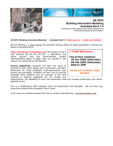 AE 497D Building Information Modeling Autodesk Revit 7.0