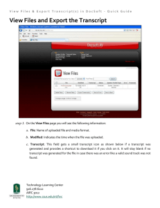 View and Export Transcript