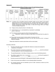 Statement E Statement showing inflows of foreign currency through Exchange Houses