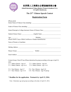 The 23 Chinese Speech Contest Registration Form