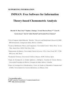 IMMAN: Free Software for Information Theory-based Chemometric Analysis SUPPORTING INFORMATION