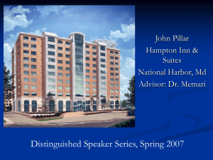 Distinguished Speaker Series, Spring 2007 John Pillar Hampton Inn &amp; Suites