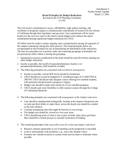 Broad Principles for Budget Reductions Attachment A Faculty Senate Agenda March 13, 2003