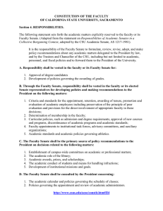 Constitution of the Faculty of CSU, Sacramento - Responsibilities