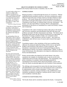 DRAFT CONSULTATION Prepared for the Faculty Senate Executive Committee, June 28, 2005