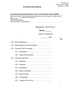 University Policy Manual Attachment A Faculty Senate Agenda September 13, 2007