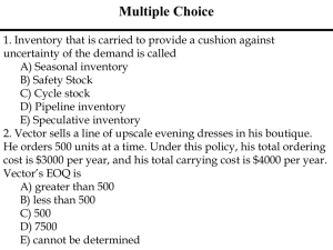 Inventory Multiple Choice