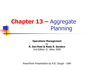 Chapter 13 - Aggregate Planning