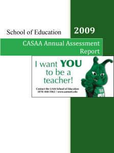 2010-2009 School of Education CASAA Report