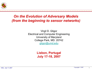 On the Evolution of Adversary Models (from the beginning to sensor networks)